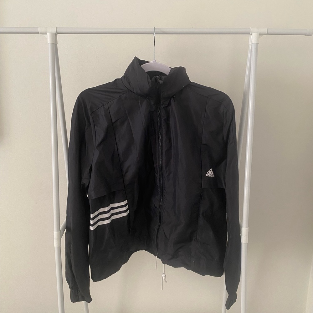 Adidas Charcoal Gray Windbreaker